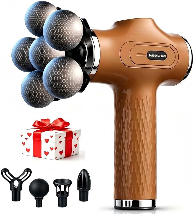 Massage Gun with Wide-Coverage Head, Comfortable Massage for Home & Travel | Lightweight Handheld Design with Wide-Coverage Massage Head, Quiet Operation, Multiple Massage Heads for Home,Gym & Travel