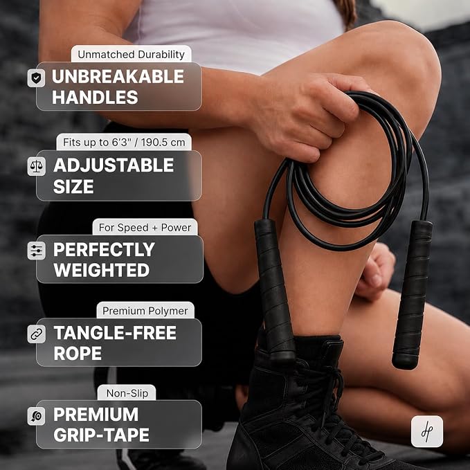 Damage Fight Gear Boxer Speed Rope, Lightweight PVC Skipping,Jumping Rope, Non-Slip PVC Plastic Handles and Matte Coated Tangle-Free Jump Rope for Boxing, MMA, Martial Arts