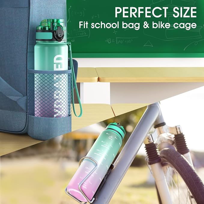 Sahara Sailor Water Bottle 17oz, Durable and Leakproof Water Bottles Motivational with Time Marker, Tritan, BPA Free, Wide Mouth with Easy Clean Brush for Gym, Travel, Home, School, Office (1 Bottle) | Bpa Free, Leakproof Wide Mouth With Fast Flow Lid ...