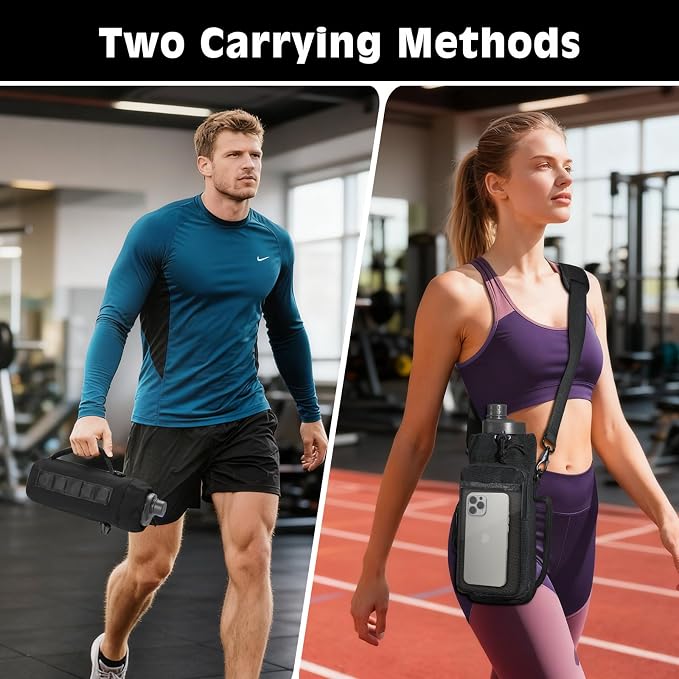 MoKo Magnetic Gym Bag, Magnetic Water Bottle Holder with Clear Phone Pouch, Built-in 4 Magnets Fitness Bag for Men and Women Compatible with Most Water Bottles, Gym Accessories Gifts, Black | Built-in 5 Magnets Fitness Bag for Men and Women Compatible ...