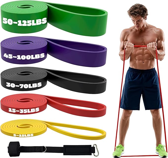 Pull Up Assistance Bands, Heavy Duty Exercise Bands for Working Out | Resistance Bands Set 5-175LBS for Pull Ups,Training & Physical Therapy. Workout Bands for Full Body Stretch & Muscle Recovery