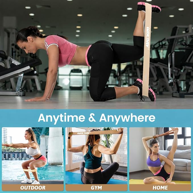 WIKDAY Resistance Bands for Working Out Exercise Loop Bands Workout Bands Set for Men Women Body Stretching, Crossfit Training, Home Workout, Physical Therapy, Booty Legs, Set of 5