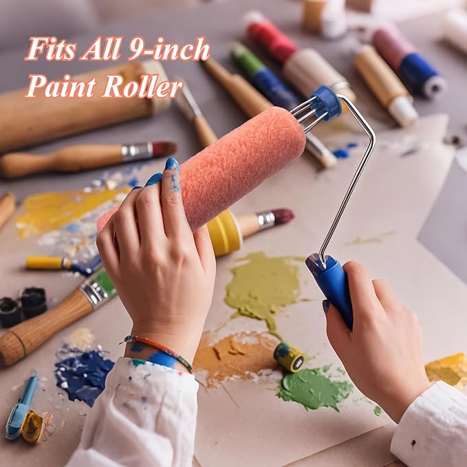 King Origin Paint Roller Covers, 3 Pack, 9 Inch 3/8" Nap | Paint Roller 3/8" Nap High Dense Roller Covers for Smooth and Textured Rough Surfaces
