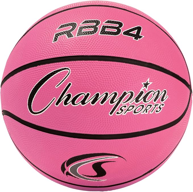 Champion Sports Rubber Basketballs – Durable Indoor & Outdoor Training & Recreational Game Balls, Multiple Sizes & Colors