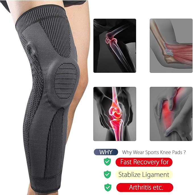 SKDK Full Leg Sleeves Long Compression Leg Sleeve Knee Sleeves Protect Leg, for Man Women Basketball, Arthritis Cycling Sport