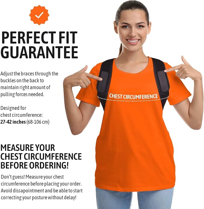 Posture Corrector for Men and Women, Bodywellness Fix Upper Back Brace for Clavicle Support, Adjustable Back Straightener and Providing Pain Relief from Neck, Back & Shoulder Under Clothes (Regular)