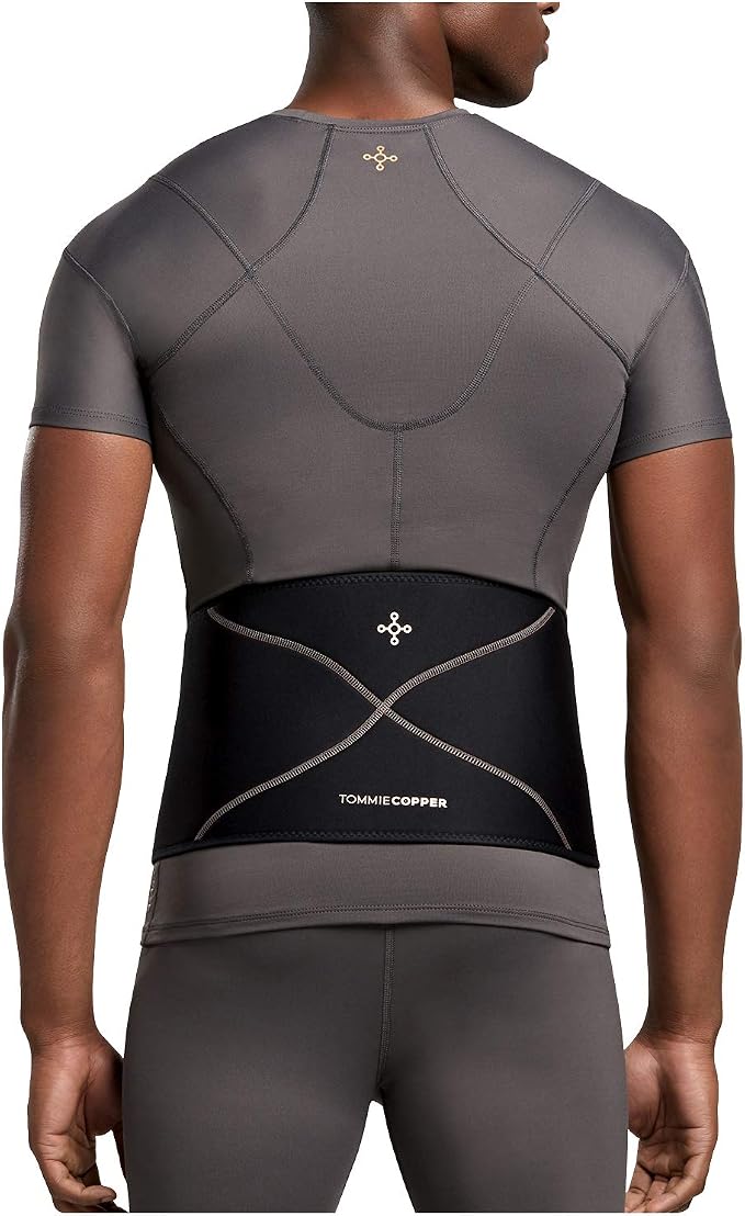 Tommie Copper Back Brace and Posture Corrector for Men l Sweat Wicking Breathable Back and Muscle Compression Support for Men