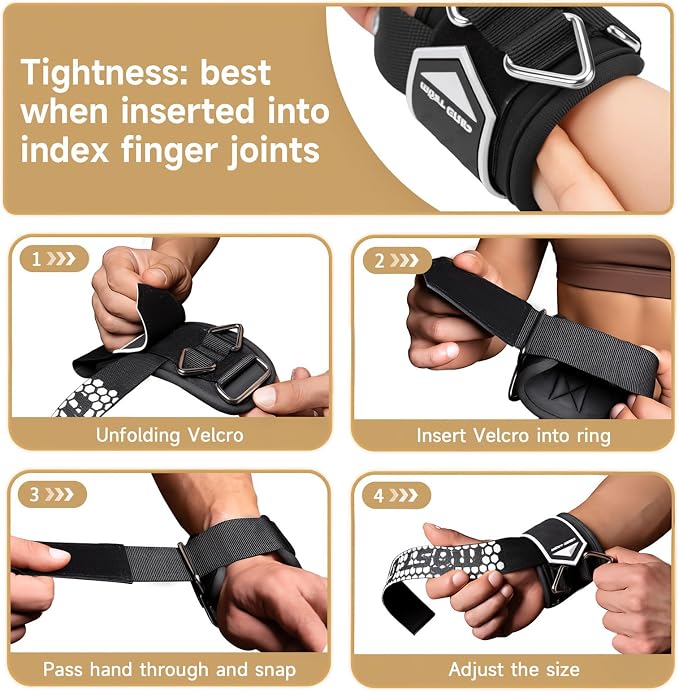 Drip Glue Non-Slip Wrist Straps for Weightlifting, 2-in-1 Lifting Straps with D Rings for Cable Machine Workout, 10mm Neoprene Padded Wrist Wraps for Weight Lifting Deadlift