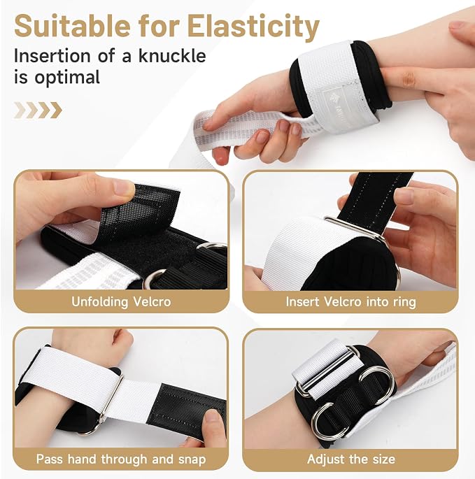 M MANUEKLEAR Wrist Straps for Weightlifting, Gym Lifting Straps with D Rings for Cable Machine,Weight Lifting Wrist Wraps for Men Women