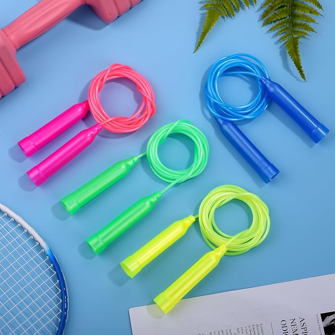 Aodaer Jump Rope Set, Colorful Outdoor Jump Ropes, 7.3 Feet Adjustable Skipping Rope for Outdoor Fun Activity Sport Party Favor