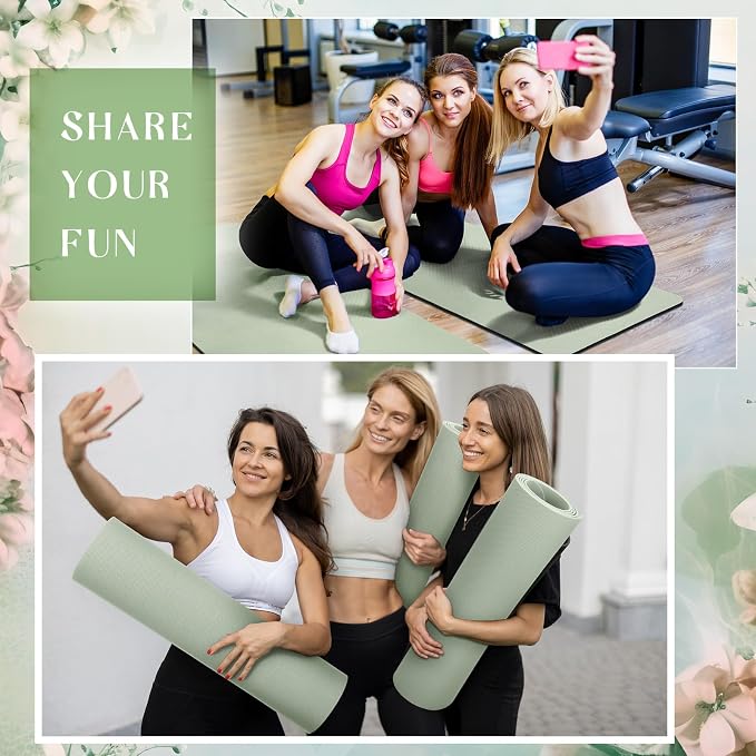 Timgle 6 Pack Yoga Mats Bulk 68 x 24 Inches Non Slip Exercise Yoga Mat 4 mm Thick Anti Slip Tear Resistant Sports Gym for Fitness Stretching Home Workout and Studio