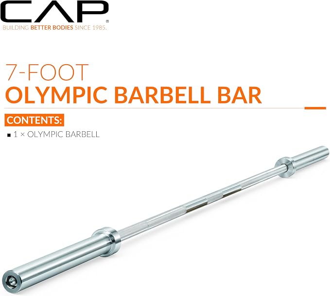 CAP Olympic Barbell, 7ft Strength Training Weight Bar, Multiple Options