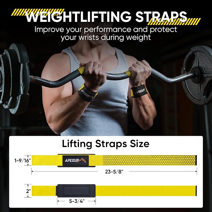Weight Lifting Straps for Weightlifting, Lifting Wrist Straps Gym, Deadlift Strap, Anti Slip Silicone Weightlifting Strap Men Women Powerlifting, Strength Training