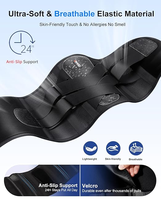 Dual X-Back Brace for Lower Back Pain Relief with Bionic Support System, 8X Powerful Lumbar Support Belt for Men Women, Back Support Belt with 3D Pad, Breathable Back Support Brace with Adjustable Strap for Sciatica,Black,XX-Large(Waist:49.2-55.1 Inch)