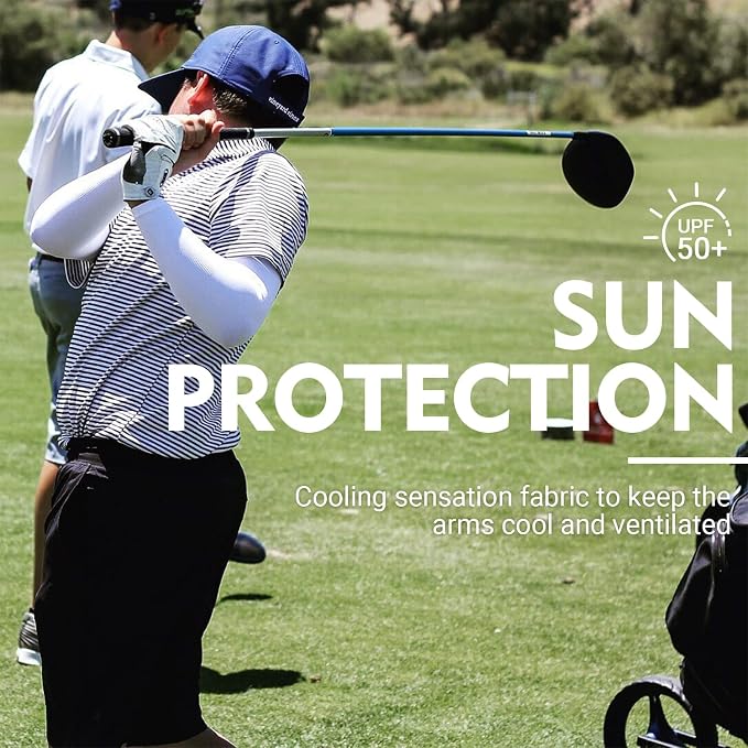HEGCOIIE UV Sun Protection Arm Sleeves for Men & Women - Tattoo Cover Up - UPF 50 Cooling Sleeve for Golf, Cycling