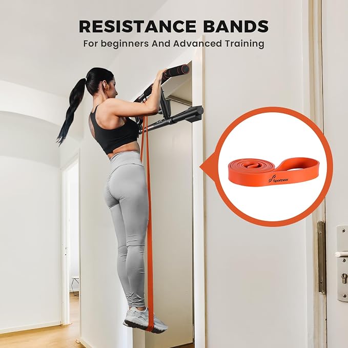 Sportneer Pull up Bar for Doorway, Rotating Handles, Multi-Grip | Door Pull Up Bar, Upper Body Trainer, 440 lb, Home Gym Strength Training