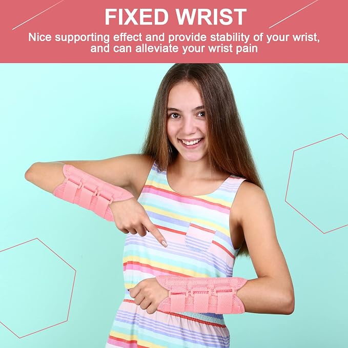 SATINIOR 2 Pieces Carpal Tunnel Wrist Brace Support Removable Metal Wrist Splint for Women Men, Three Adjustable Compression Straps for Tendinitis Sports Injuries Pain Relief
