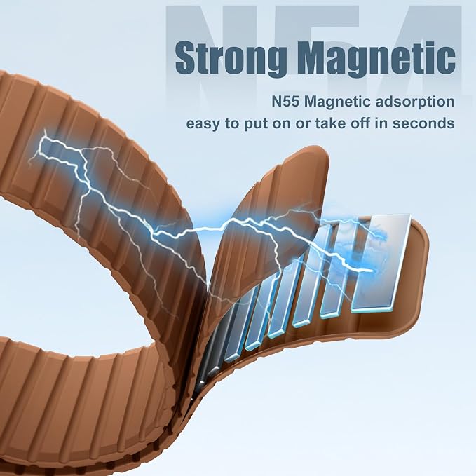 Magnetic Sport Silicone for Apple Watch Ultra 3 2 Band 49mm 46 45 44mm Men | Upgraded Magnet,Two-Tone Design,Waterproof,Soft Loop Strap for iWatch Ultra 3/2 Series 11 10 9 8 7 6 5 4 SE 46mm 45mm 44 49