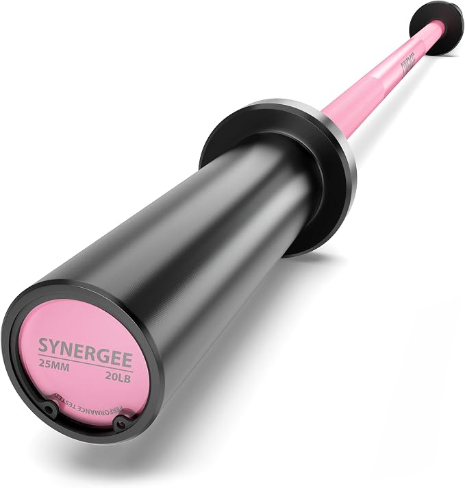 Synergee Olympic Barbell – 20/25 lb, 2" Bar, 350 lb Cap, Magnetic Collars