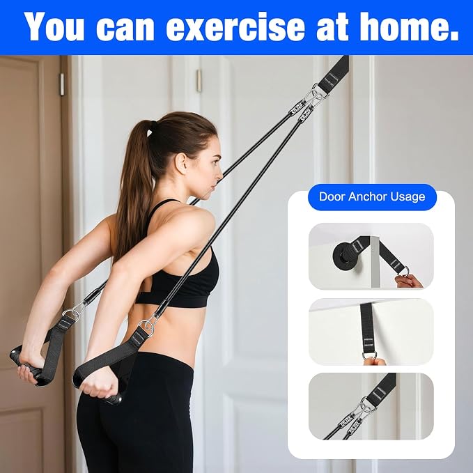 Bbtops Pilates Bar Kit with Resistance Bands,Pilates Bar with Stackable Bands Workout Equipment for Legs,Hip,Waist and Arm,Exercise Fitness Equipment for Women & Men Home Gym Yoga Pilates