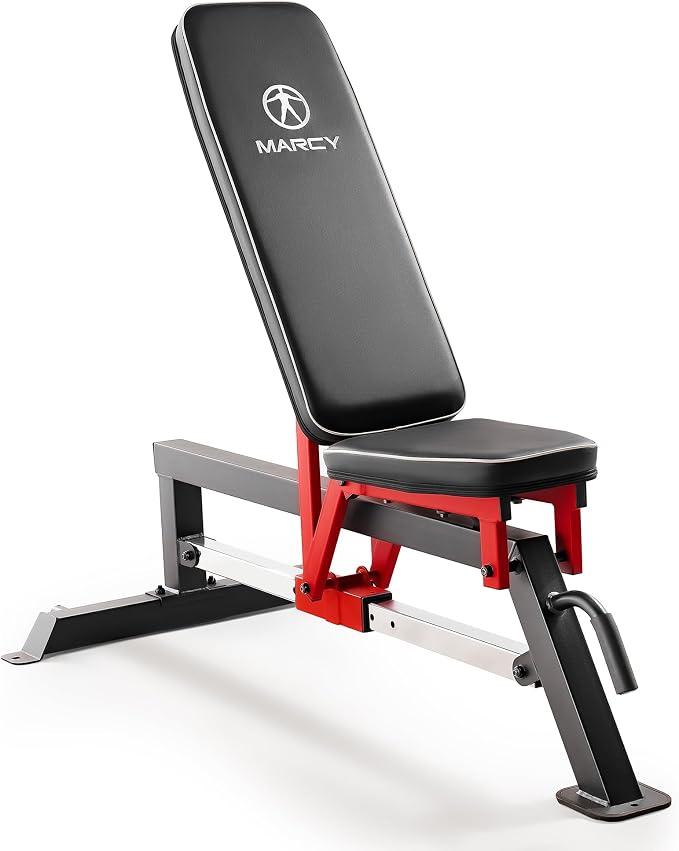 Marcy Foldable Standard Weight Benches, Adjustable Strength Training Benches for Full Body Workout
