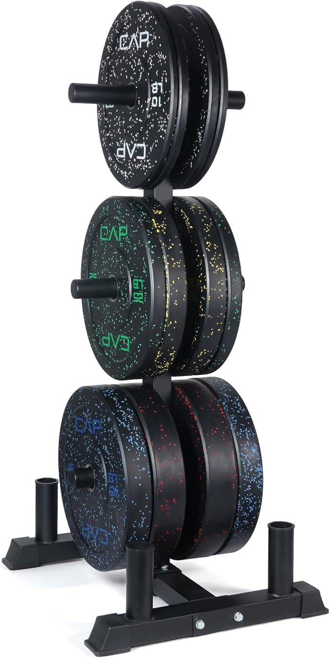CAP 2-inch Olympic Bumper Plate Weight Set | 100-370 lbs | Multiple Colors | Storage Rack Optional