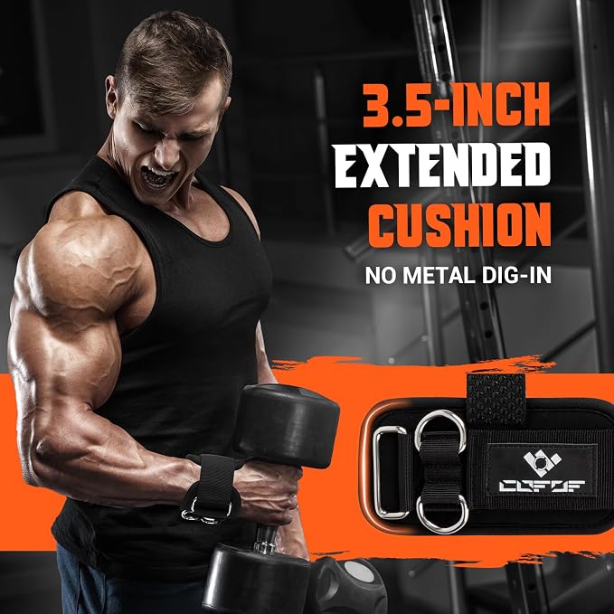 2 In 1 Weight Lifting Strap for Men,Heavy Duty Gym Wrist Strap with D Rings | 8mm Neoprene Padded Non-Slip Lifting Wrist Wraps for Weightlifting, Deadlifting, Cable Machine Workouts & Pull-Ups