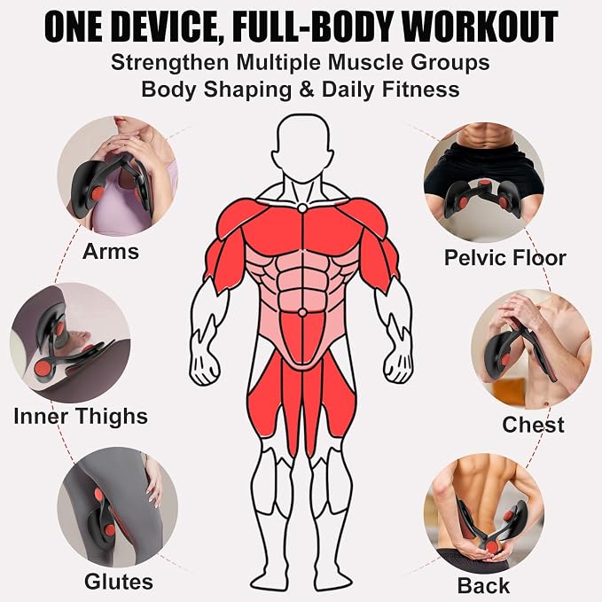Pelvic Floor Exercise Devices 35lb Resistance Kegel Thigh Trainer with Band | Pelvic Floor Muscle Training, Inner Thigh Exerciser, Postpartum Recovery Support for Women, Suitable for Women and Men