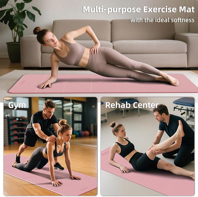 ILILI Foldable Yoga Mat 10mm, Extra Thick, Extra Long, 75x26x0.4 Inch, TPE | Non-Slip Grip, Easy Carry&Storage, Comfort Cushion, SGS Safe, Suitable for Yoga, Pilates, Home Exercise&Outdoor Travel