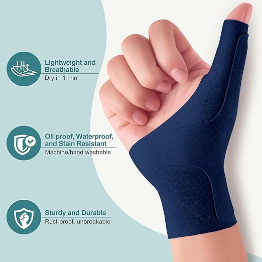 Wrist Thumb Brace Mommy Compression Stabilizer Waterproof Thumb Spica Splint for Arthritis,Trigger Finger,De Quervains Tenosynovitis,Tendonitis,CMC Joint Pain and Support-Women Men-Left or Right Hand