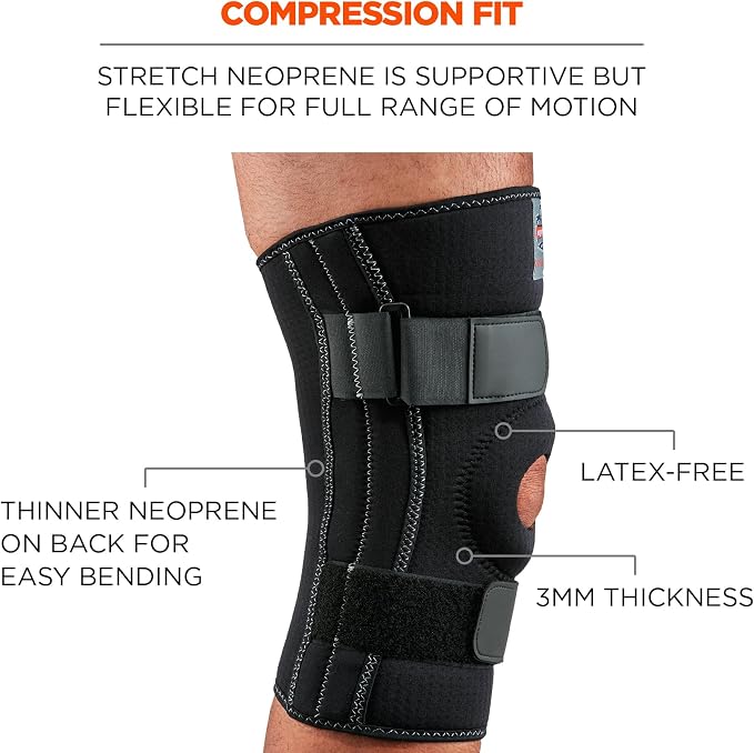 Ergodyne Large Black ProFlex 620 Neoprene Knee Sleeve