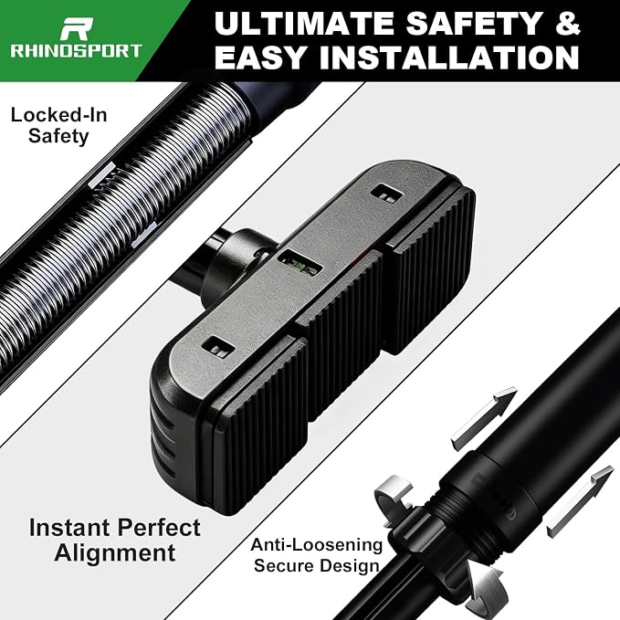 RHINOSPORT Door Pull Up Bar Doorway Chin Up Bar from 69-92 cm (27.1in-36.2in) Workout Equipment for Home Gym Upper Body Workout Non-Slip