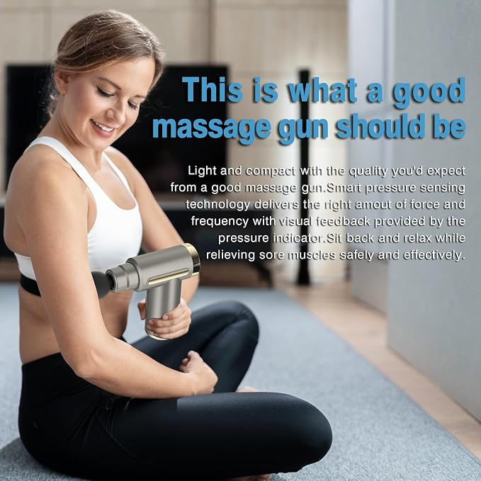 cotsoco Massage Gun Deep Tissue for Pain Relief with 4 Massage Heads & 6 Speeds, Electric Mini Handheld Body Massager for Any Pain Relief, Best Gifts for Men and Mom
