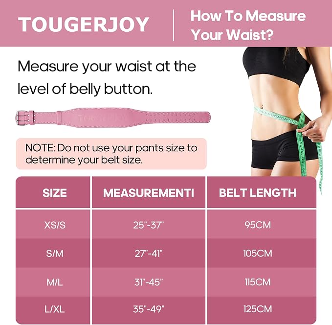 Women's Weight Lifting Belt 4 Inch Wide, Gym Powerlifting Belt for Women with Padded Lumbar Support, Adjustable Fitness Belt for Deadlift, Squats, Cross Training & Workout