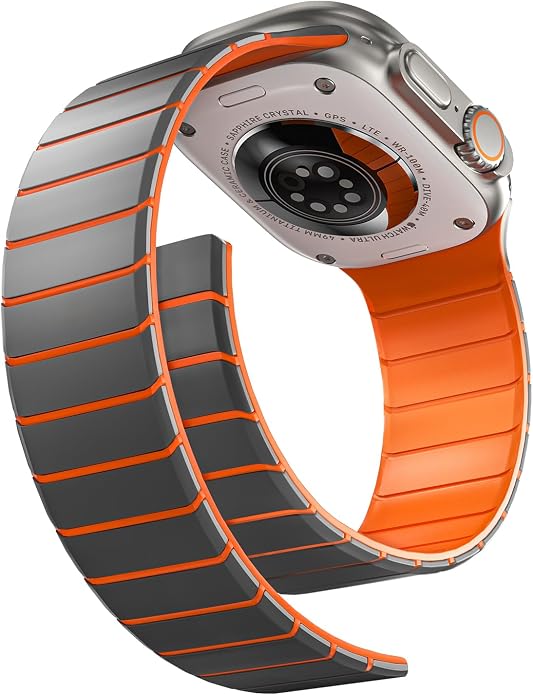 X-it Magnetic Watch Band for Apple Watch Ultra 49mm, 46mm/45mm/44mm, Silicone Sport Strap with Strong Magnet for Men and Women, Compatible with Apple Watch Series 11/10/9/8/7/6/5/4/3/2/1 and SE