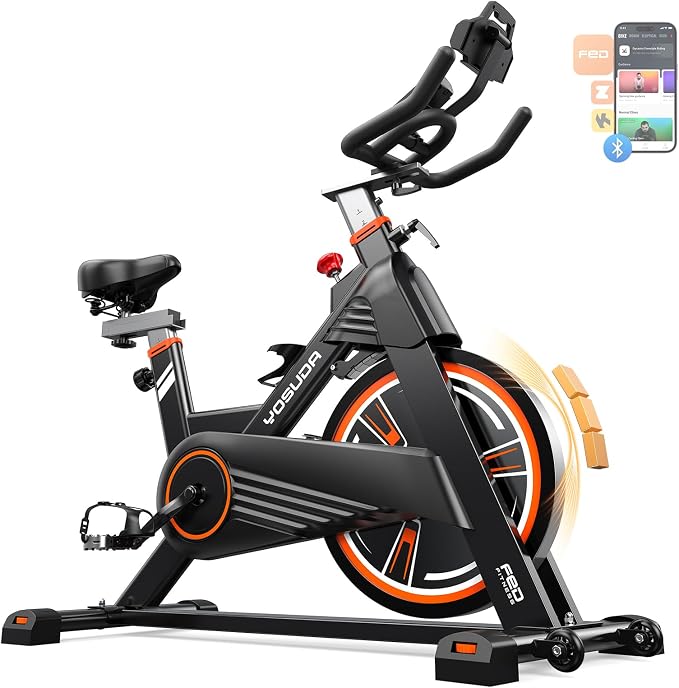 YOSUDA PRO Magnetic Exercise Bike 350 lbs Weight Capacity - Indoor Cycling Bike Stationary with Comfortable Seat Cushion, Silent Belt Drive