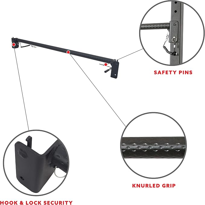 Sunny Health & Fitness Power Cage Squat Rack Attachments for Home Gym | Strength Training, Expanded Workout Variety, Durable Construction, Secure Fit, Quick Installation, Versatile Exercise Support