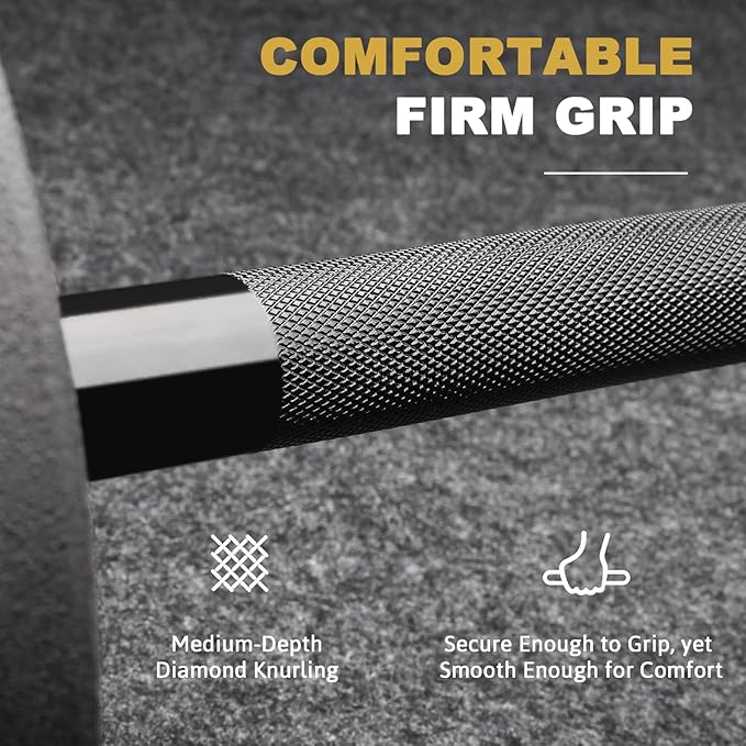 LIONSCOOL 4ft/4.9ft/6ft 2-Inch Olympic Barbell for Strength Training | Weightlifting, Squat, Curl, Deadlift, Press, Hip Thrust Straight Weight Bar, 350/500lbs Capacity, Chrome, Black, Silver, Red