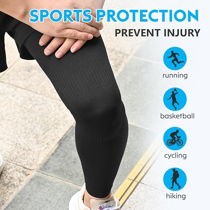 KEKING Full Leg Compression Sleeves, 20-30mmHg Graduated, Unisex, Running | Thigh-High Compression Stockings, Support Thighs, Calves & Knees, for Travel & Sports, Relieve Varicose Veins & Swelling