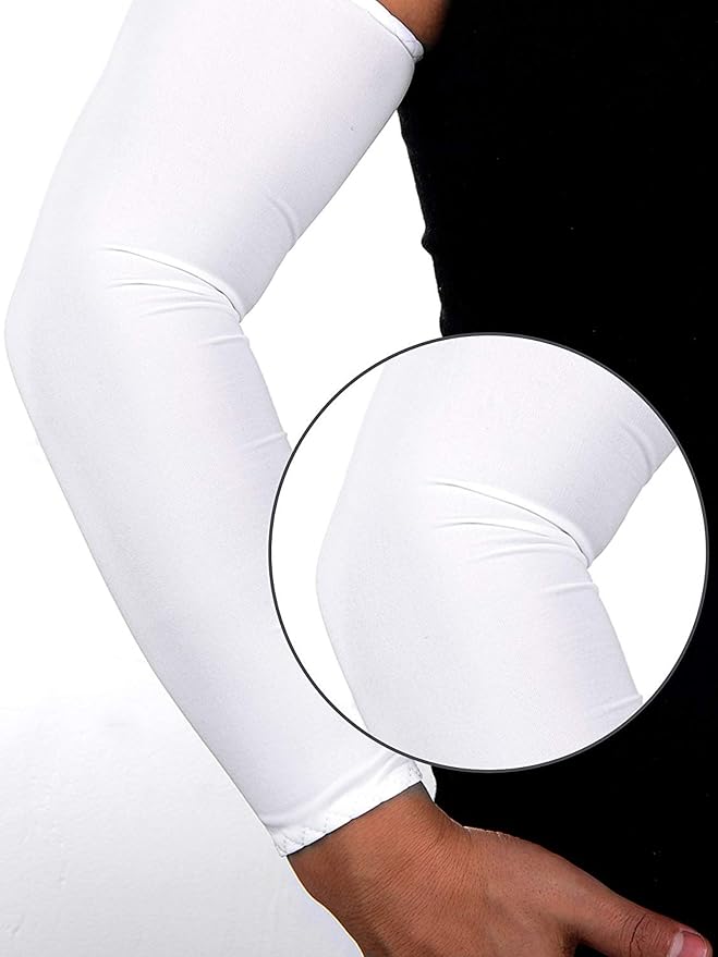 Mudder 8 Pairs UV Sun Protection Cooling Arm Sleeves for Men Women Youth Silk Compression Arm Cover Breathable Outdoors Sport