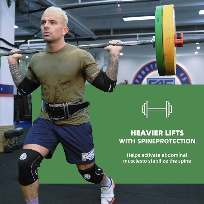 Weight lifting Belt (6mm Thick) - Genuine leather, offering back support. Double-pronged buckle, ideal for weightlifting, powerlifting, squats and deadlifts