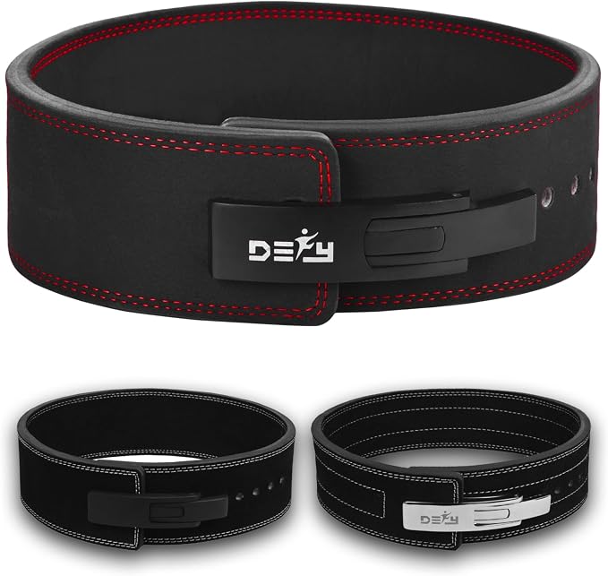 DEFY Weightlifting Lever Belt – 4” Wide Powerlifting Strongman Gym Belt for Men & Women – 10MM Lever Belt for Lower Back Support, Workout, Deadlift & IPF Bodybuilding