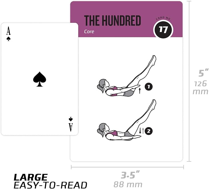 NewMe Fitness Pilates Workout Cards, Instructional Fitness Deck for Women & Men, Beginner Fitness Guide to Training Exercises at Home or Gym