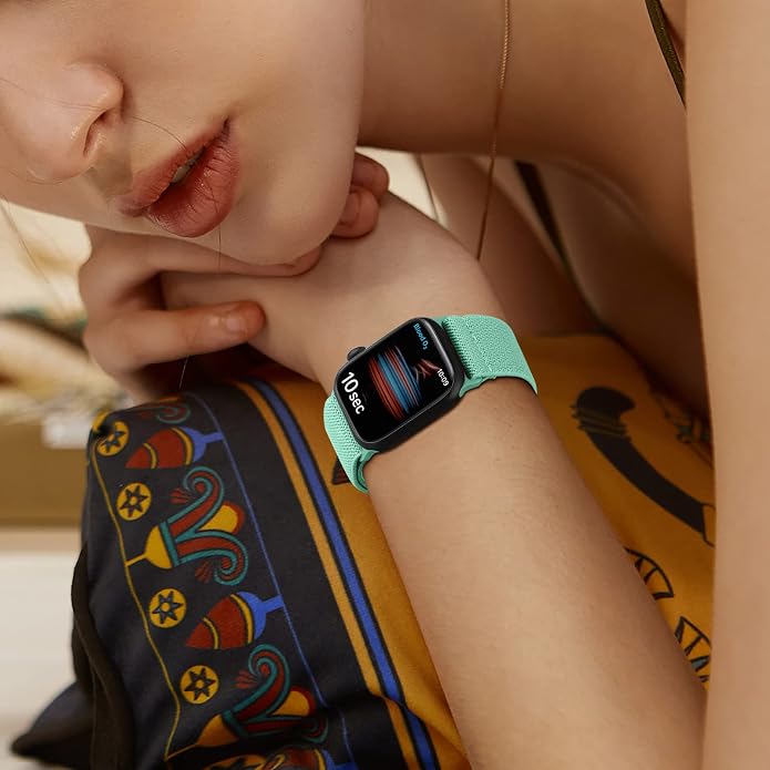 Adorve Stretchy Band Compatible with Apple Watch Bands Ultra 3/2/1 49mm 46mm 45mm 44mm 42mm 41mm 40mm 38mm Men Women, Soft Nylon Elastic Braided Strap Fits for iWatch Series 11/10/9/8/7/6/5/4/3/SE3-1