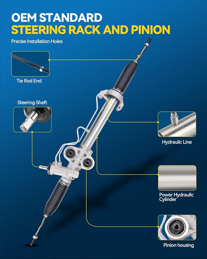 PHILTOP Power Steering Rack and Pinion Assembly Compatible with 2007-2011 Silverado/Sierra 1500 Crew/Extended Cab, 2012-2013 Sierra 1500(Exc. Hybrid) Replace 22-1036