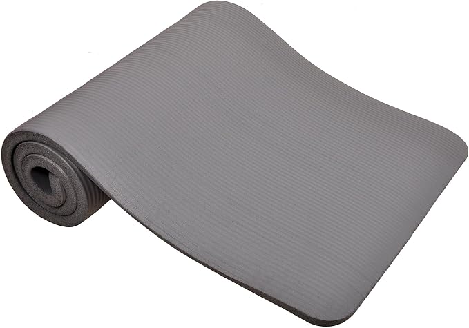 Signature Fitness Extra Thick High-Density Foam Yoga Mat – Multiple Thicknesses (1/2" & 1") / Multiple Colors – Double-Sided Non-Slip Surface – with Carrying Strap for Pilates, Yoga & Home Workouts