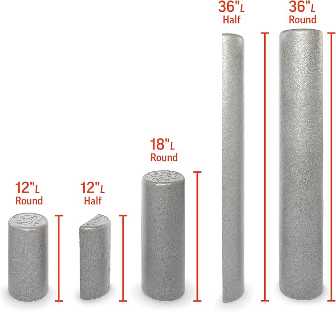 OPTP Silver AXIS Foam Roller - Moderate Density, Eco-Friendly, Durable Foam Roller for Physical Therapy and Exercise, Deep Tissue Muscle Relief, and Workout Recovery (36-Inch Round)