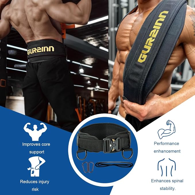 Weight Lifting Belt Gym Fitness with Quick Locking, Dip Belt with rope, Weighted Pull Up Belt for Gym Fitness Powerlifting Squat