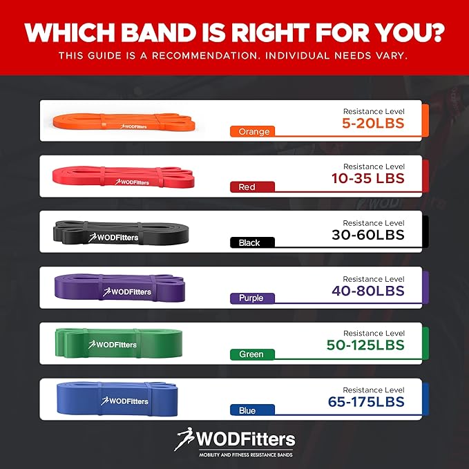 WODFitters Pro Series Pull-Up Assistance Bands – Premium Resistance Loop Bands for Assisted Pull Ups, Muscle Ups, Strength Training & Mobility – Durable Bands for Functional Fitness