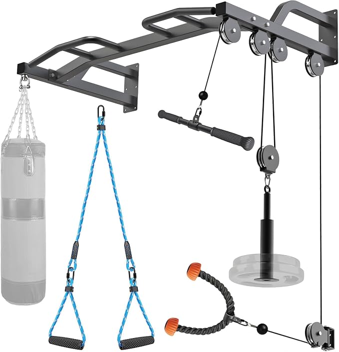 Kipika 48" Ceiling Mounted Pull Up Bar, Heavy Duty Multi-Grip Chin Up Bar,Mounted Pullup Bar, Adjustable Height, Pull Up Bands for Chin Ups & Body Stretching, Ideal for Home Gym and Strength Training